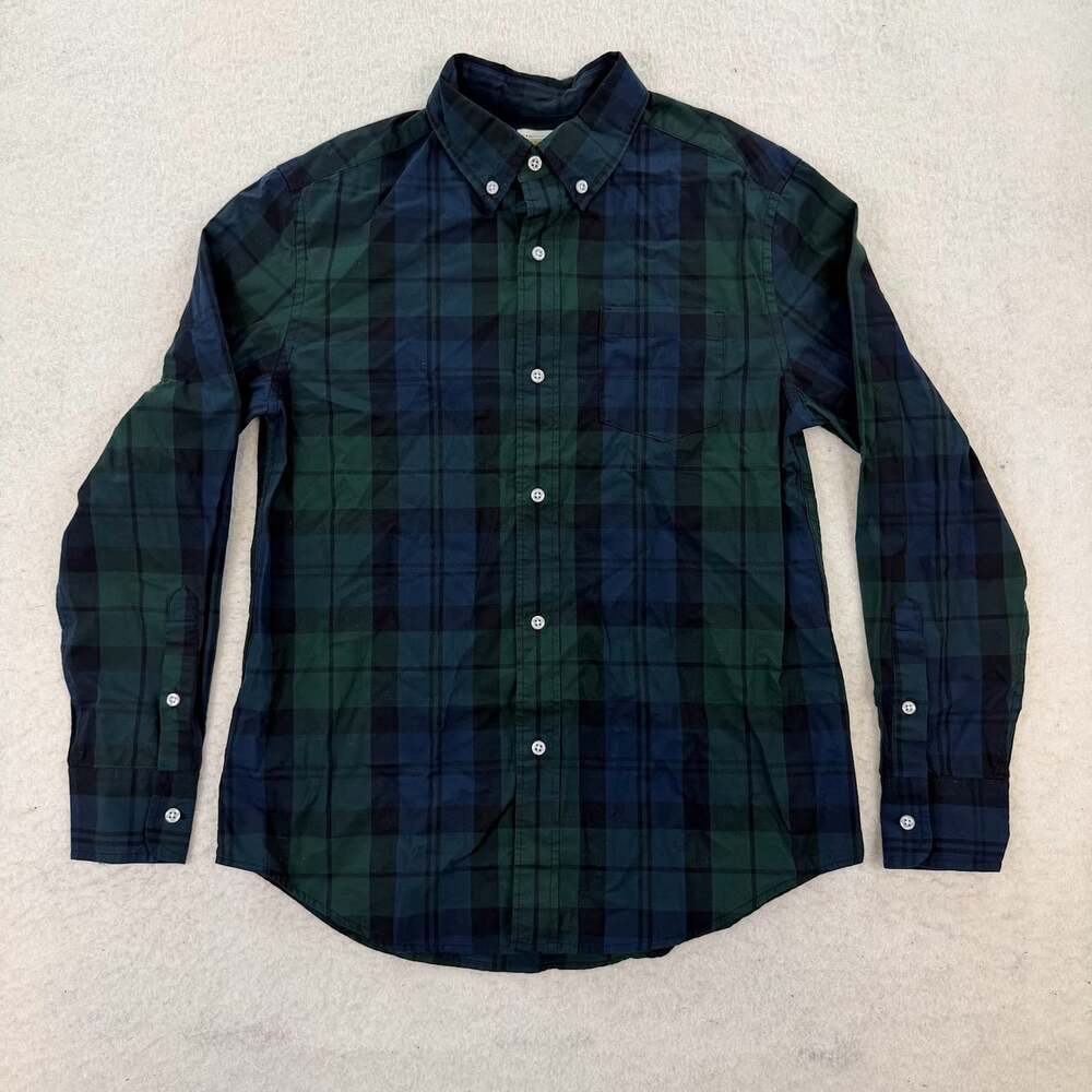NWT Crewcuts J. Crew Kid's Black Watch Plaid Long-Sleeve Button-Down Size 12